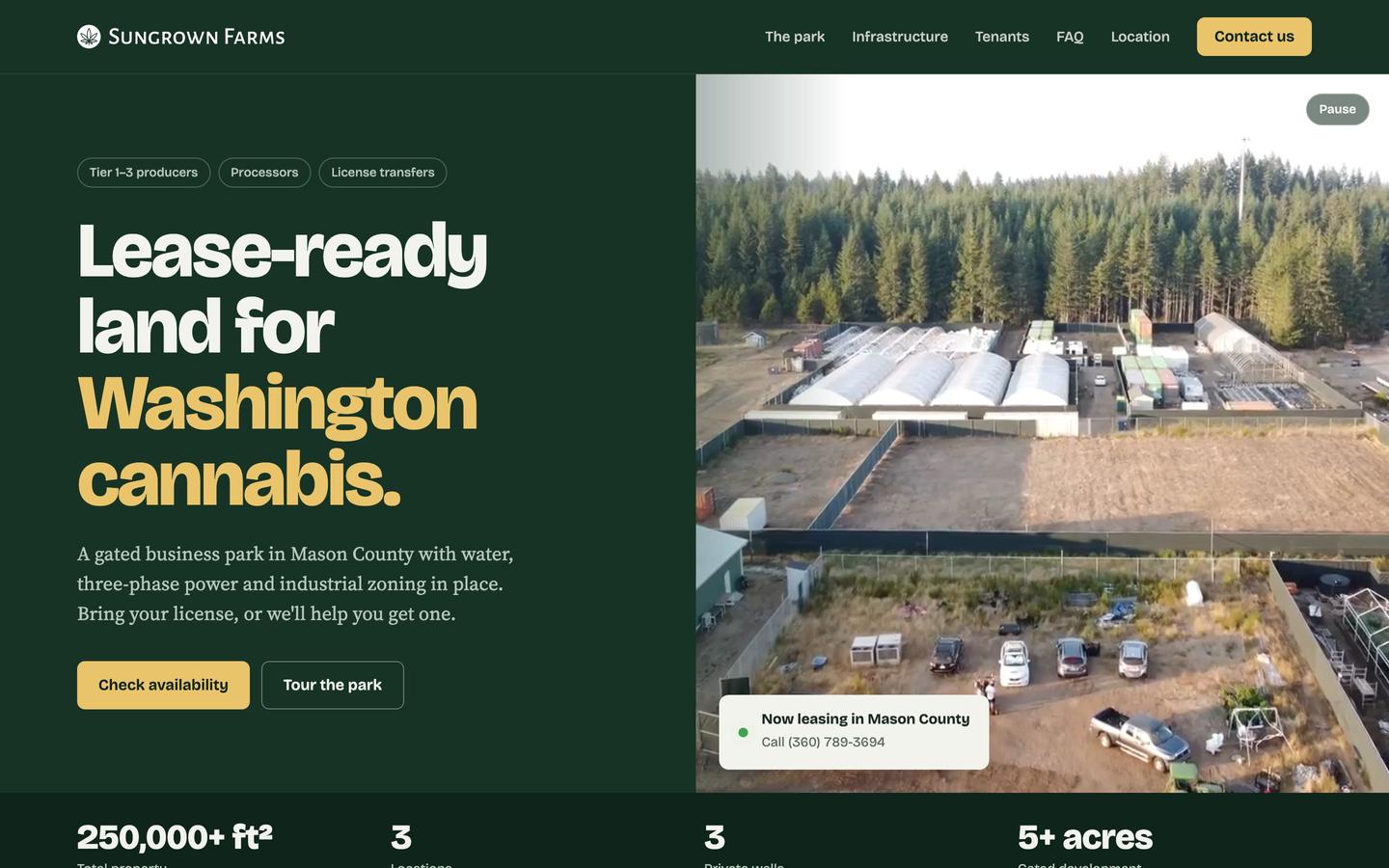 Sungrown Farms homepage